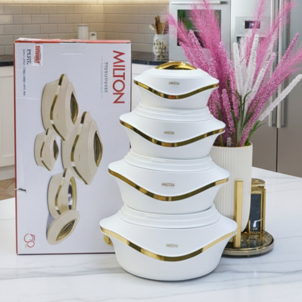 Milton Pearl Hot Pot Set – 4 Pieces serveware (0.5 L  1.0 L  1.5 L  2.5 L)