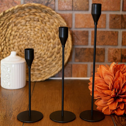 Classic 3-in-1 Metallic Candle Holder Set