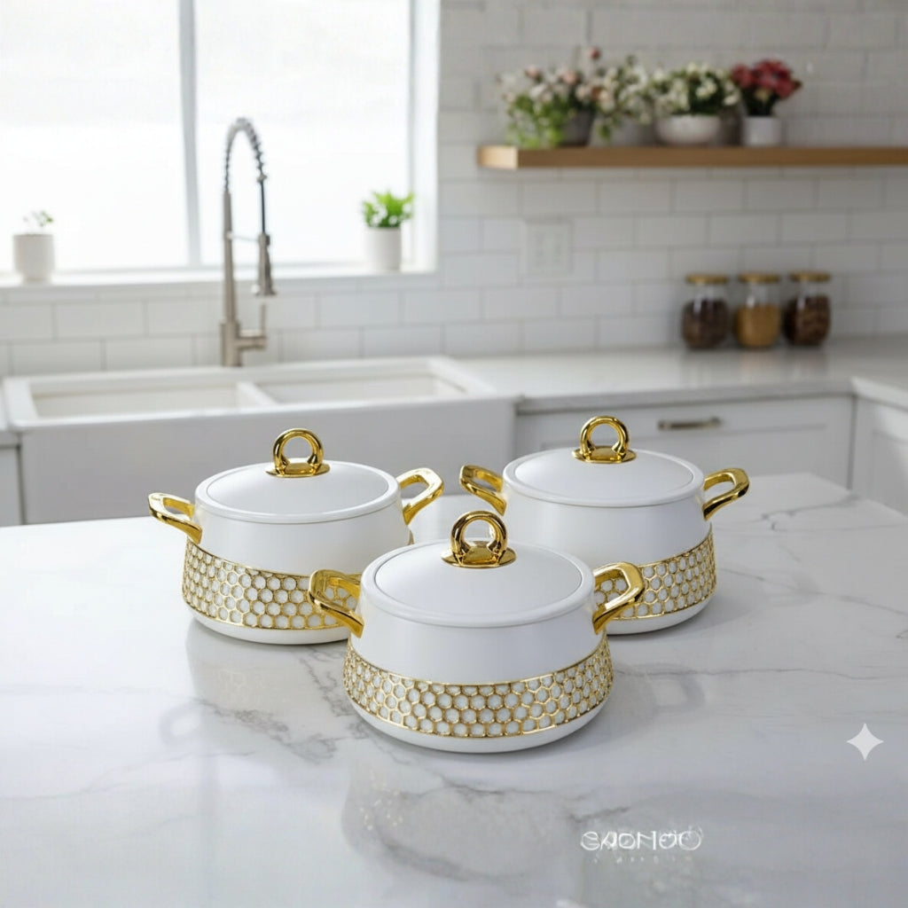 Elegant Hotpots with Gold Detail - Serveware