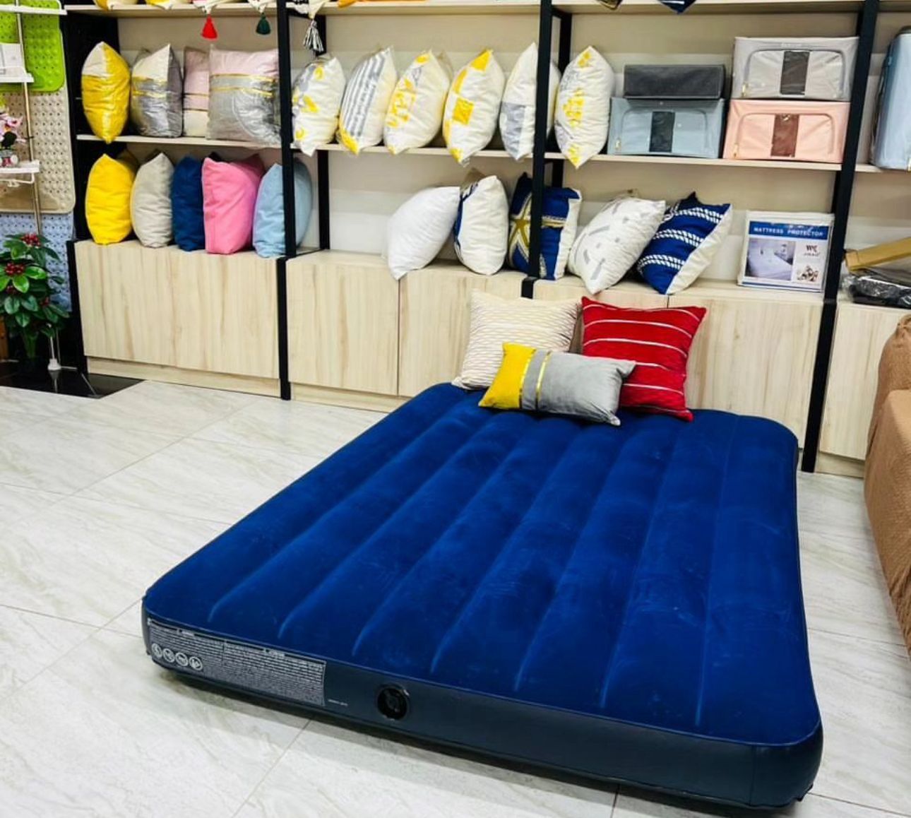 Intex Inflatable Air Mattress with Free Electric Pump – Comfortable & Portable Bed
