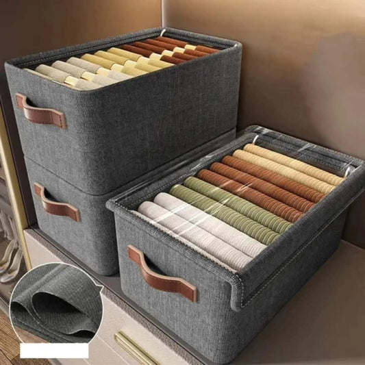 Collapsible Fabric Organizer with a Cover / Storage basket