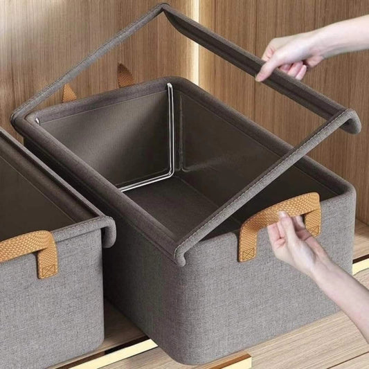 Collapsible Fabric Organizer with a Cover / Storage basket