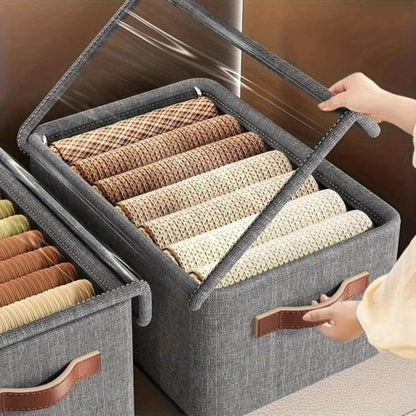 Collapsible Fabric Organizer with a Cover / Storage basket