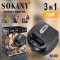 Sokany 3-in-1 Sandwich Maker