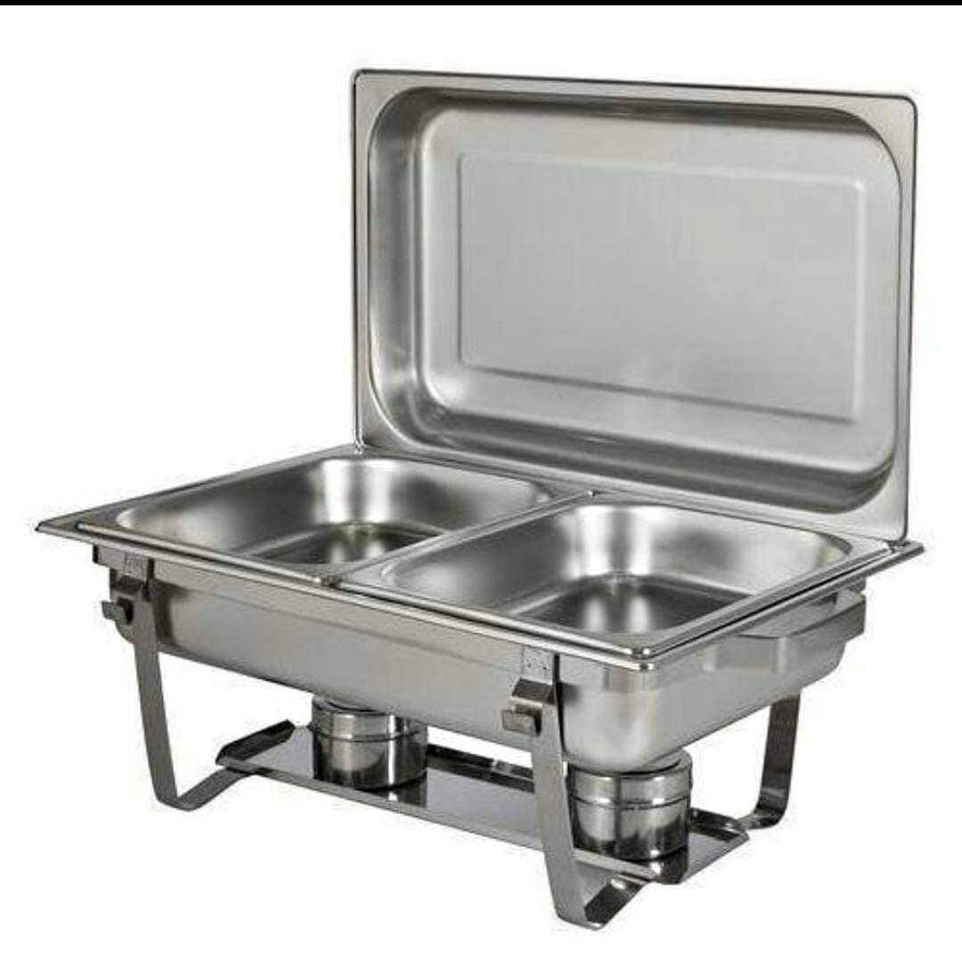 Stainless Steel Double-Compartment Chafing Dish