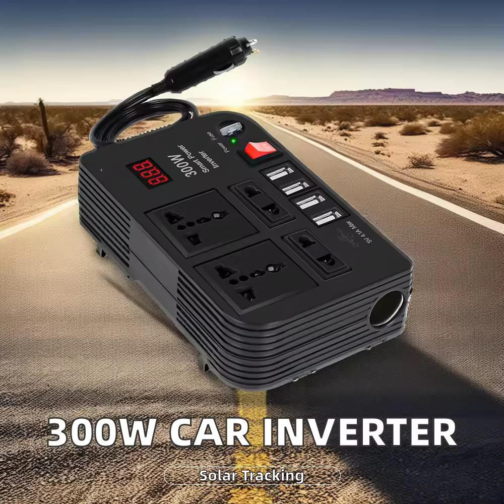 300W Car Power Inverter – Portable 12V to 220V Converter with 4 USB Ports