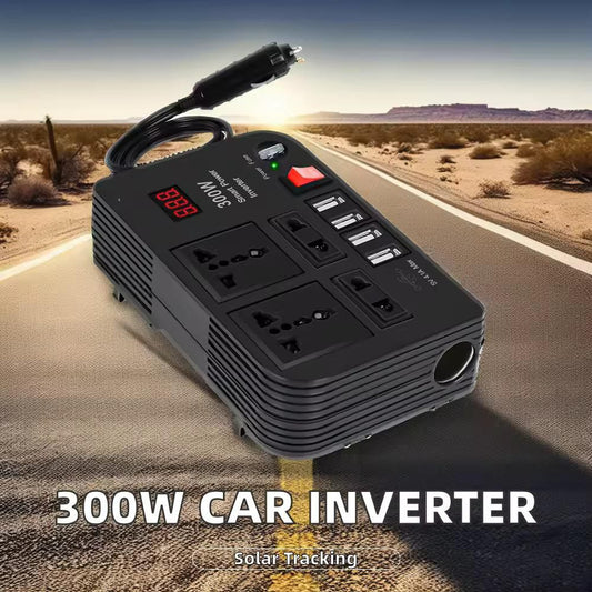 300W Car Power Inverter – Portable 12V to 220V Converter with 4 USB Ports