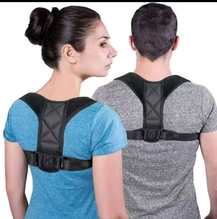 Adjustable Back Shoulder Posture Corrector Belt – Black