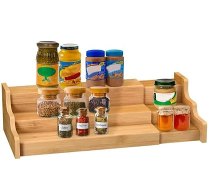 3-Tier Expandable Spice / Storage Rack – Bamboo Made