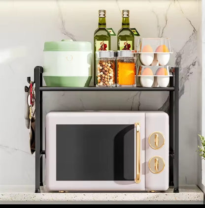 1-Layer Microwave Stand with Side Hooks