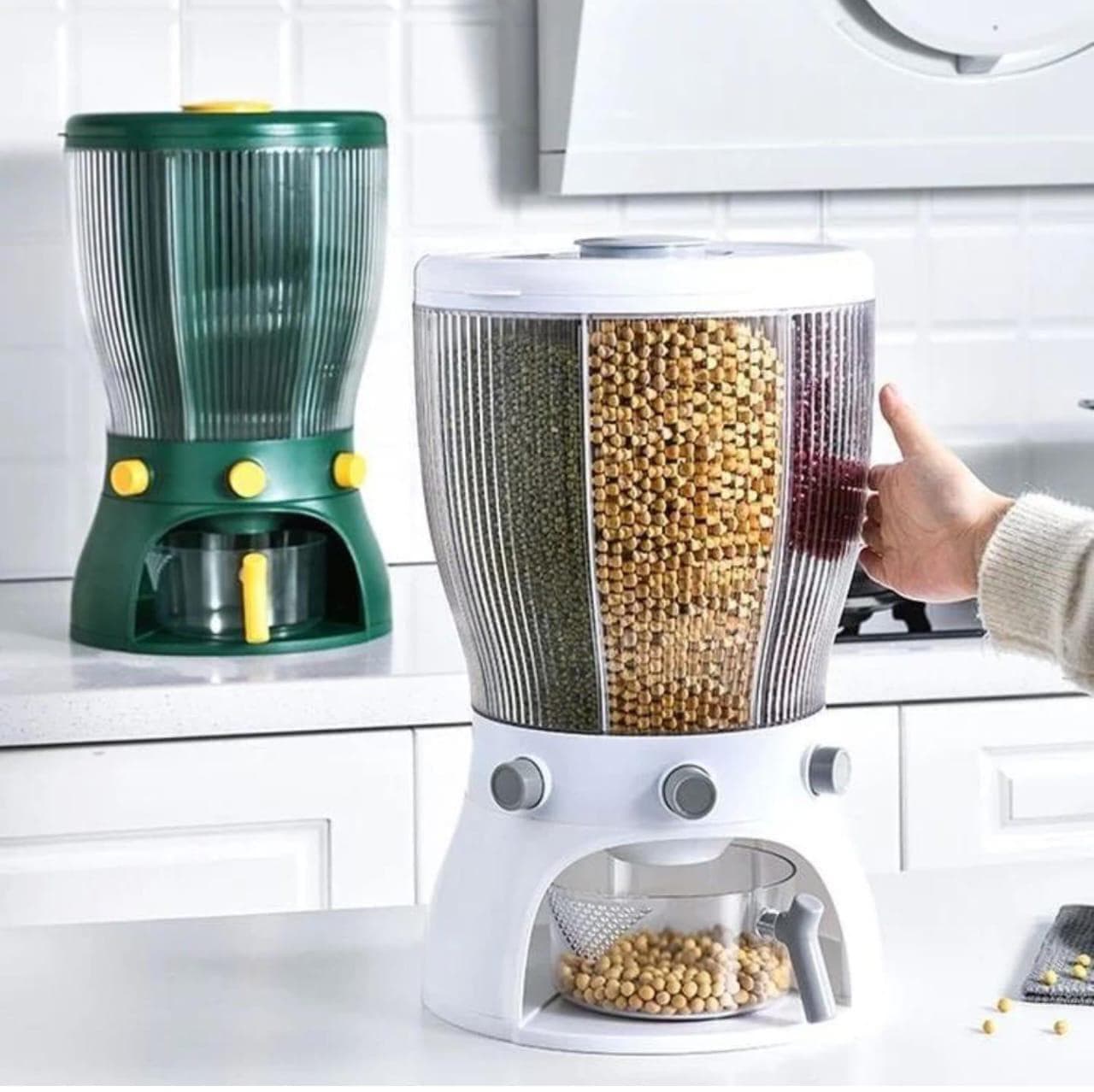 Rotating Multi-Section Cereal & Grain Dispenser