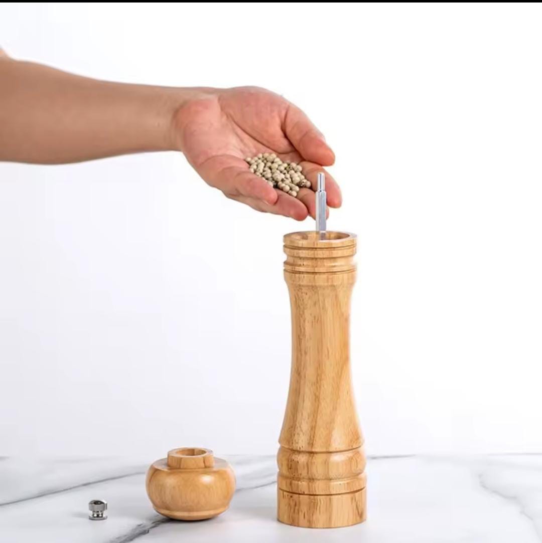 Wooden Portable Pepper & Spice Grinder with Adjustable Ceramic Core