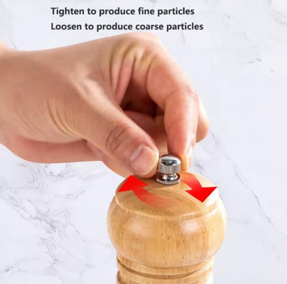 Wooden Portable Pepper & Spice Grinder with Adjustable Ceramic Core