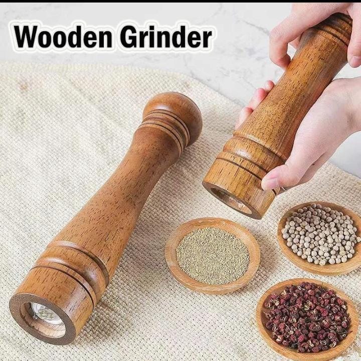 Wooden Portable Pepper & Spice Grinder with Adjustable Ceramic Core