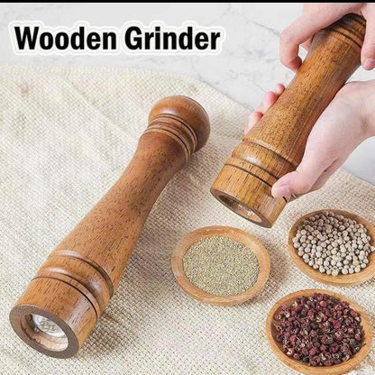 Wooden Portable Pepper & Spice Grinder with Adjustable Ceramic Core