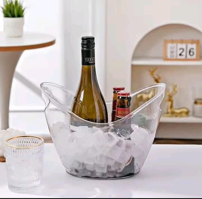 Portable Acrylic Ice Bucket.4 Litre Clear Chiller for Drinks & Parties