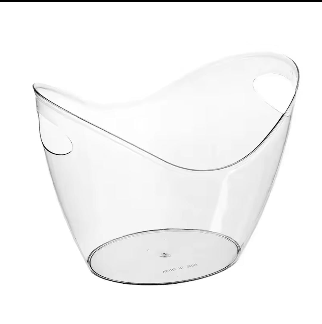 Portable Acrylic Ice Bucket.4 Litre Clear Chiller for Drinks & Parties