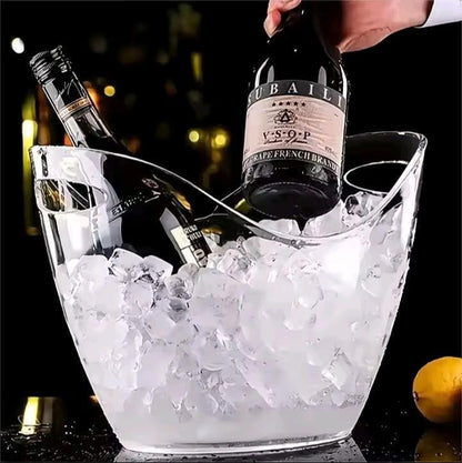 Portable Acrylic Ice Bucket.4 Litre Clear Chiller for Drinks & Parties