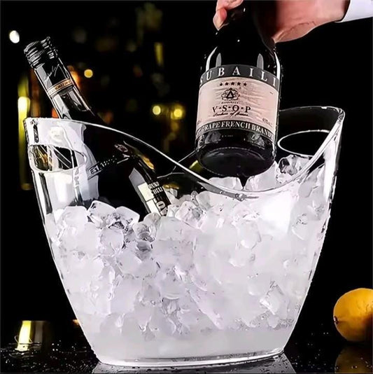 Portable Acrylic Ice Bucket.4 Litre Clear Chiller for Drinks & Parties