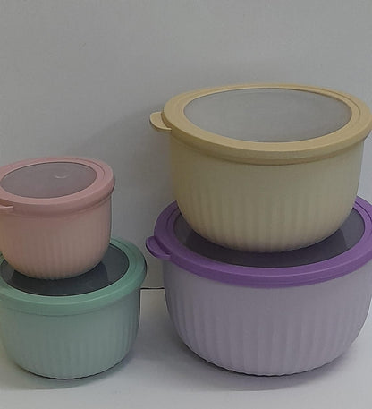 4-in-1 Stackable Salad Bowl Set (Multicolour)