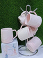 Blush Marble Ceramic Mug Set (6pcs)