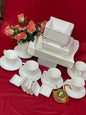 36-Piece Deluxe White Porcelain Dinner Set – Modern Elegant Design