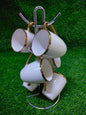 6-Piece Elegant Gold-Rim Ceramic Mug Set