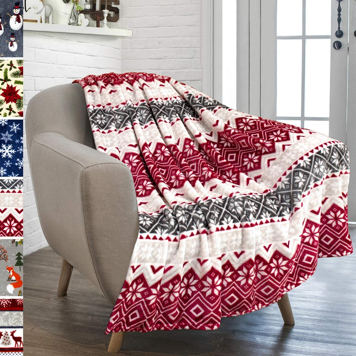 Christmas Sherpa Fleece Throw Blanket