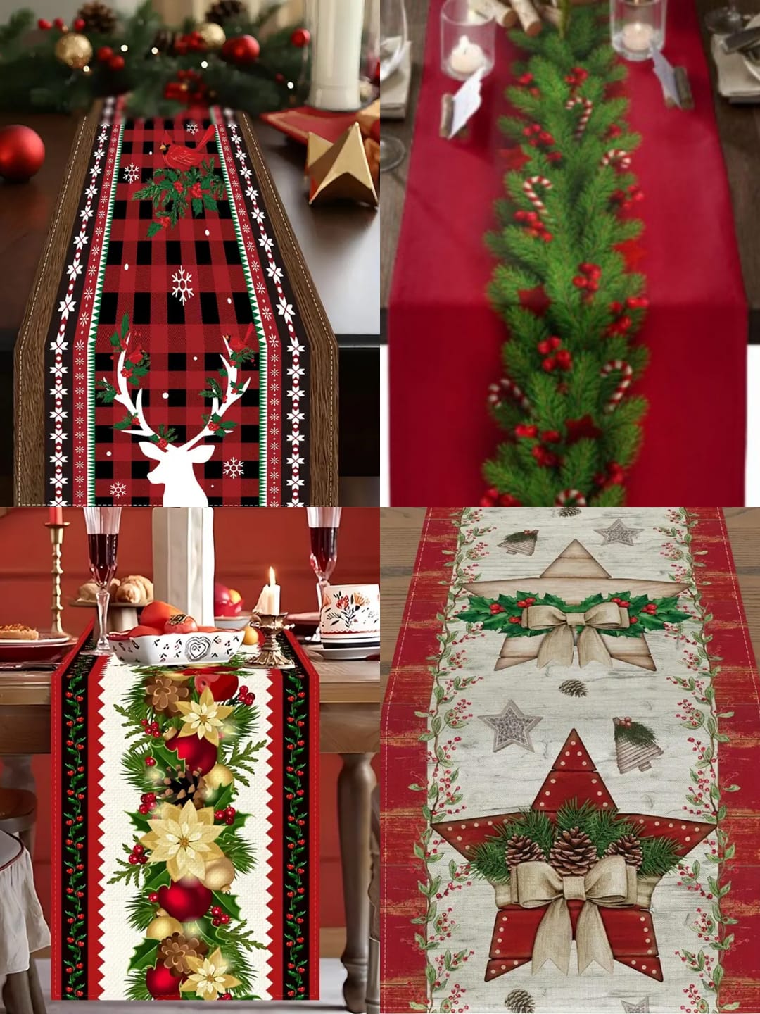 Christmas Themed Table Runners (33×233 cm)
