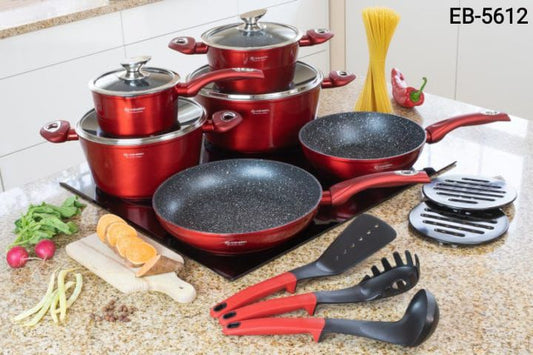Edenberg 15-Piece Premium Non-Stick Cookware Set (EB-5612)