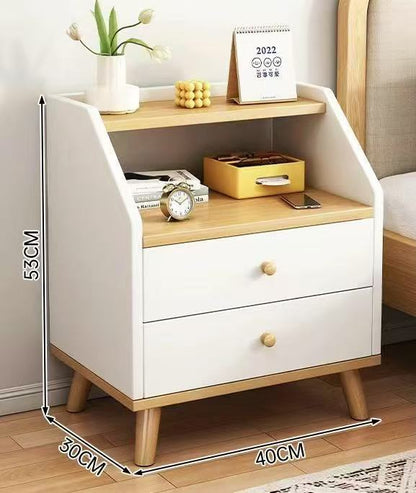 Modern Wooden Bedside Table with 2 Drawers