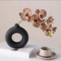 Modern Doughnut-Shaped Ceramic Flower Vase