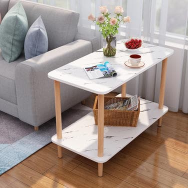 Nordic Style Rectangular Coffee Table-Minimalist Side Coffee Table for Modern Living Spaces