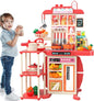 73-Piece Deluxe Kids Kitchen Play Set with Lights, Sounds & Spray Function – Red Edition