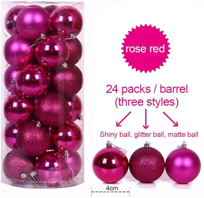 24PCS Christmas Balls Decoration Set – 4cm