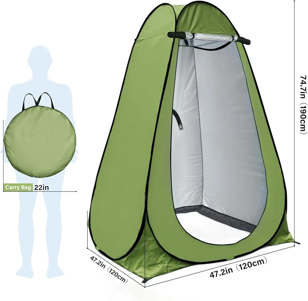 Portable Privacy Shower Tent, Outdoor Camping Bathroom • Toilet • Changing & Dressing Room