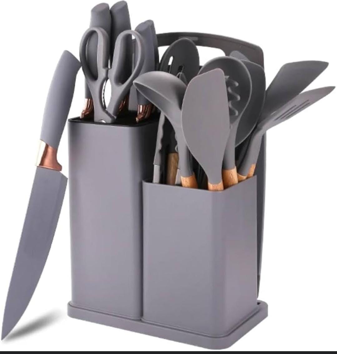 Silicon 19Pcs Silicone Cooking spoon & knife set