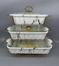 Marble gold 3 in 1 ceramic Chaffin dishes