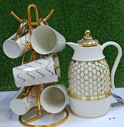 Luxury Tea Set with Thermos & 6 Cups