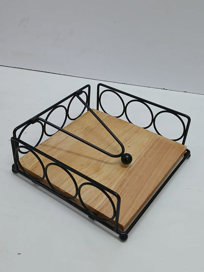 Elegant Metal & Wood Napkin/serviette Holder
