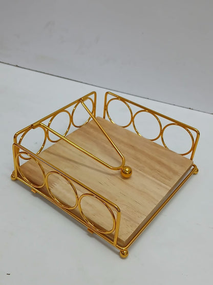 Elegant Metal & Wood Napkin/serviette Holder