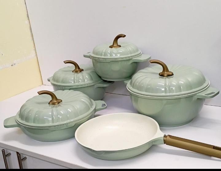 9PCS USFE Pumpkin Granite Cookware Set