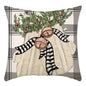 Christmas Themed Linen Throw Pillow Covers (45×45cm)