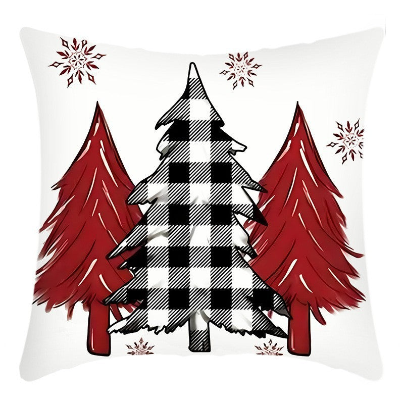 Christmas Themed Linen Throw Pillow Covers (45×45cm)