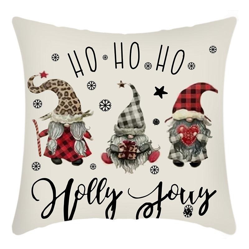 Christmas Themed Linen Throw Pillow Covers (45×45cm)