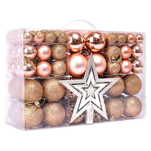 101-Piece Christmas Tree Decoration Balls Set-Rose Gold, Gold,  Silver,  Red,  Red & Gold