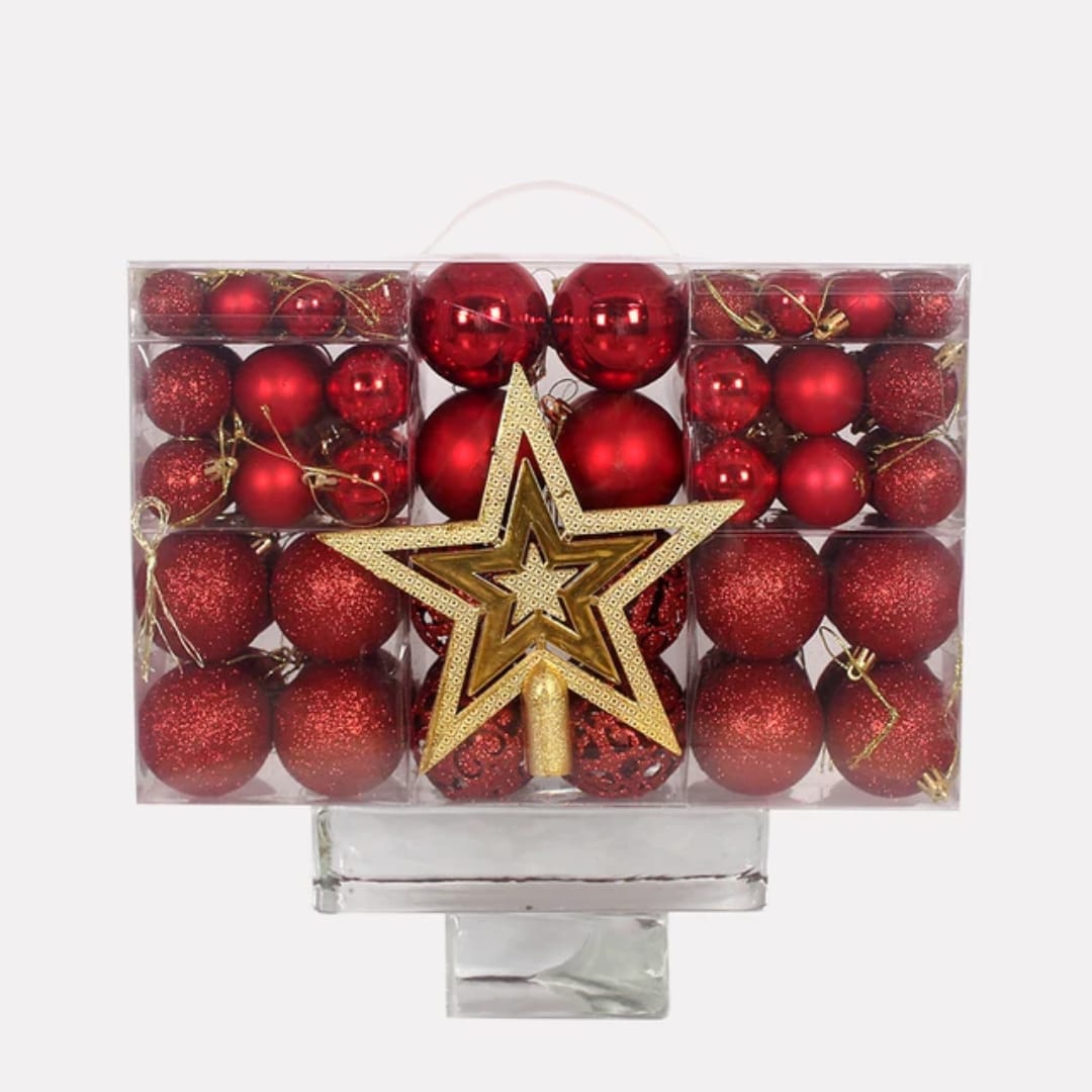 101-Piece Christmas Tree Decoration Balls Set-Rose Gold, Gold,  Silver,  Red,  Red & Gold