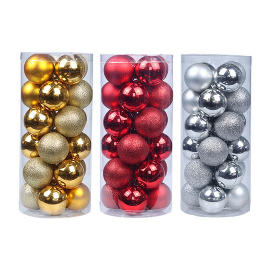 24-Piece Christmas Tree Ball Ornament Set (6cm)