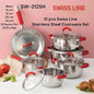 12-Piece Swiss Line Stainless Steel Cookware Set (SW-2125H)