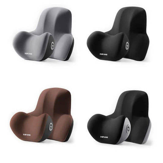 2-Piece Memory Foam Car Headrest & Lumbar Support Set